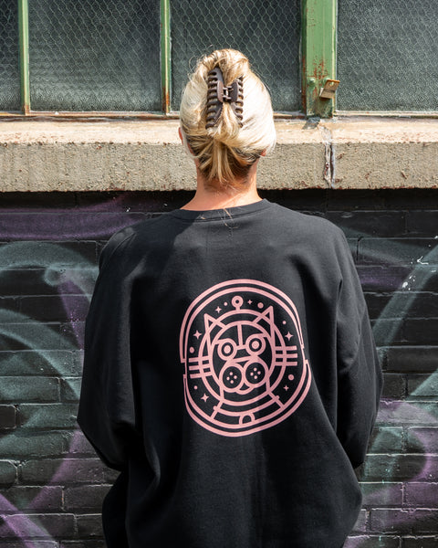 Crewneck Sweatshirt with Spacecat Logo